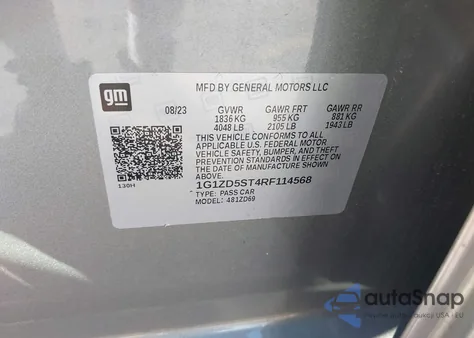 2024 Chevrolet Malibu Fwd 1Lt from USA, damaged, VIN 1G1ZD5ST4RF114568